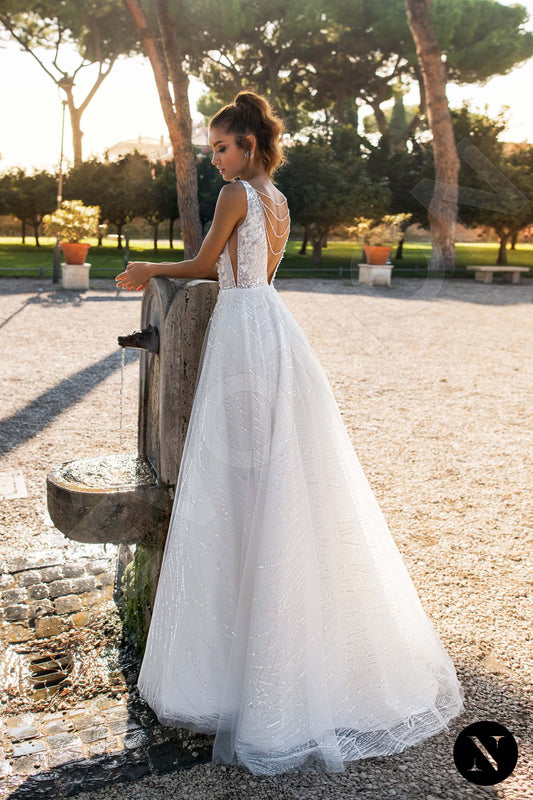 Nerea A-line Illusion Milk Wedding Dress