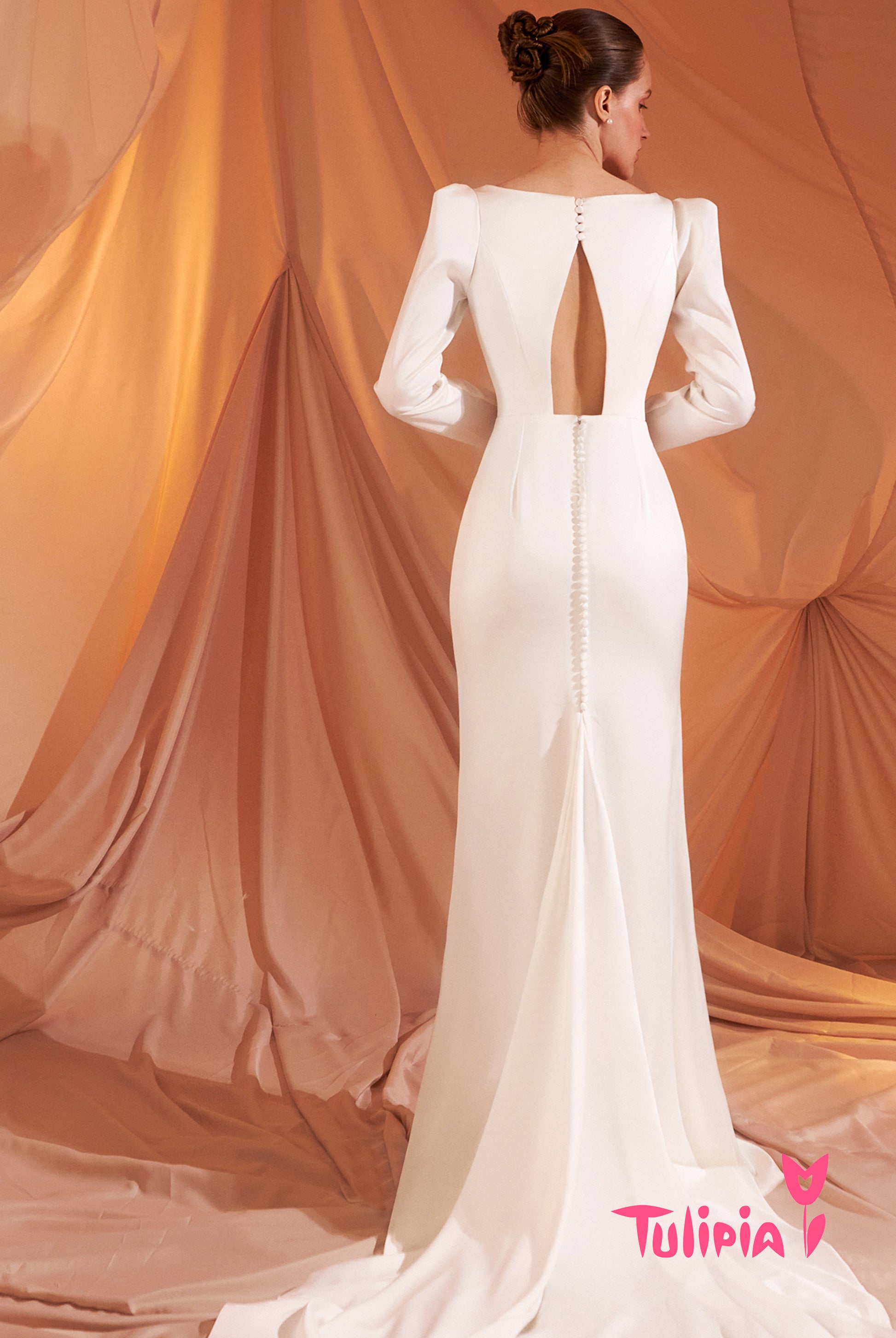 Agate Trumpet/Mermaid Square Milk Wedding dress