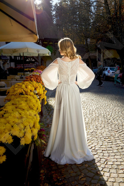 Emmie A-line V-neck Milk Wedding dress