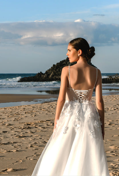 Elen A-line Square Milk Wedding dress