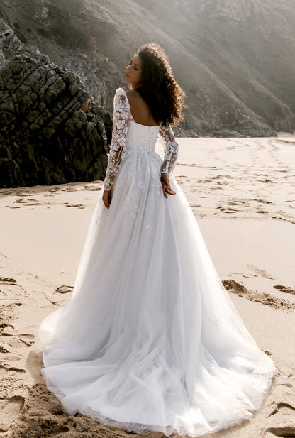 Mag A-line Sweetheart Milk Wedding dress