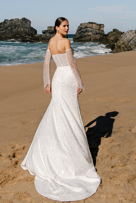 Sami Trumpet/Mermaid Sweetheart Milk Wedding dress