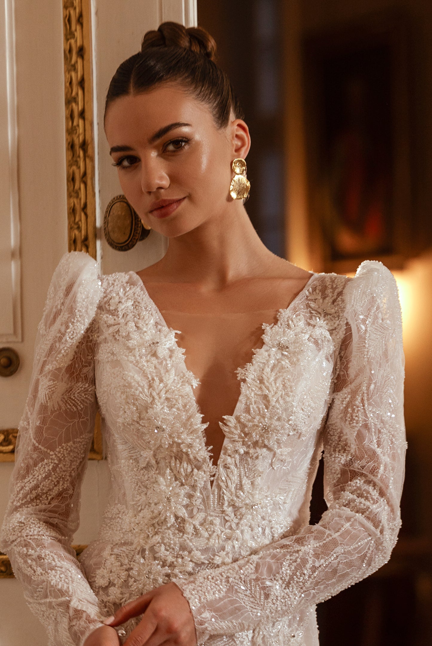 Banzhamin Trumpet/Mermaid Illusion Milk Wedding dress
