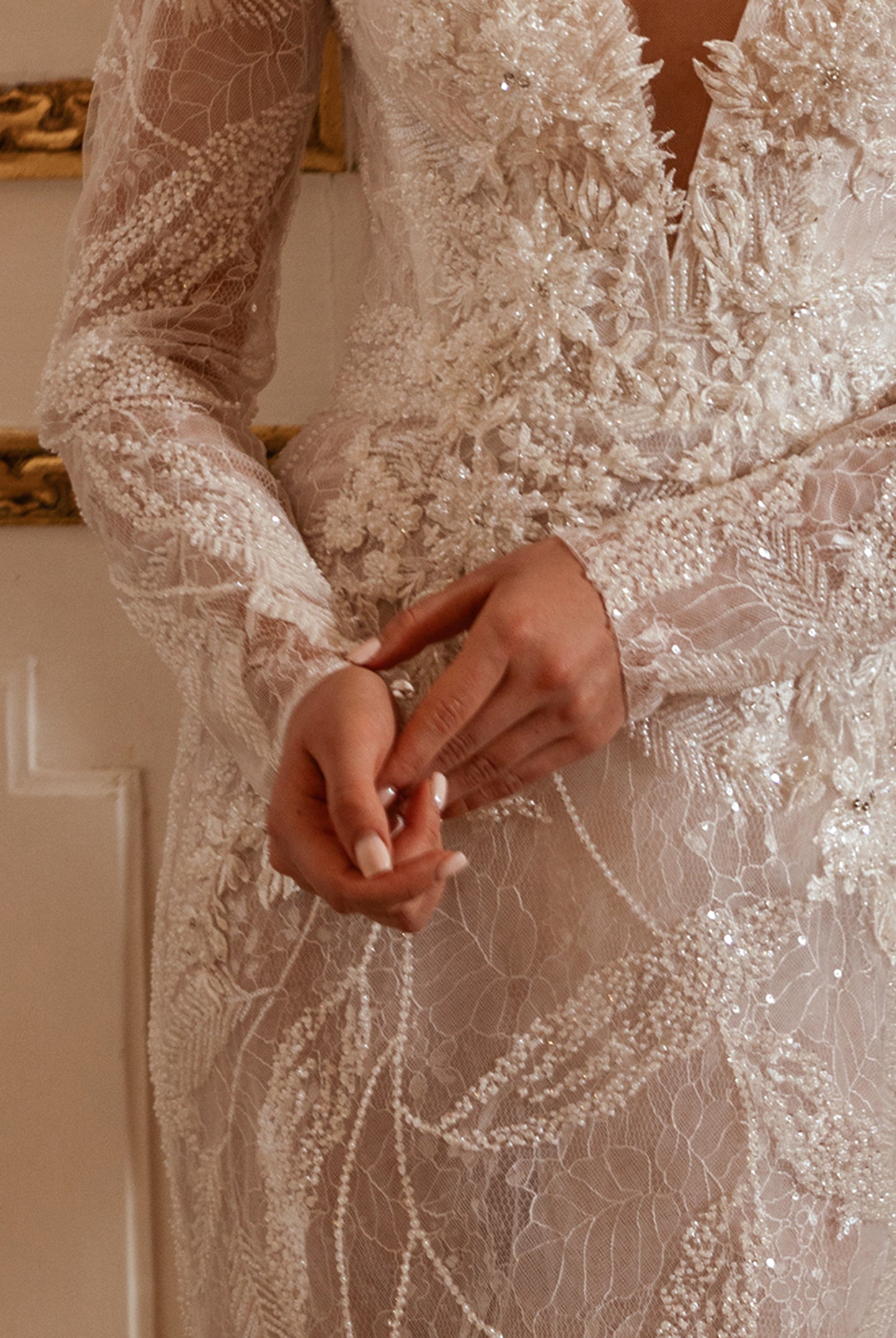 Banzhamin Trumpet/Mermaid Illusion Milk Wedding dress