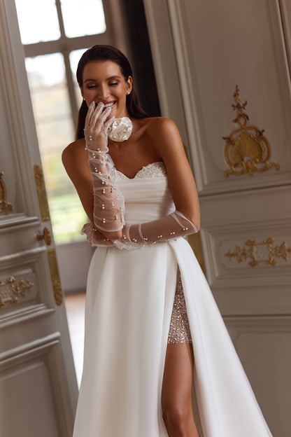 Emma-Rose A-line Sweetheart Milk Wedding dress