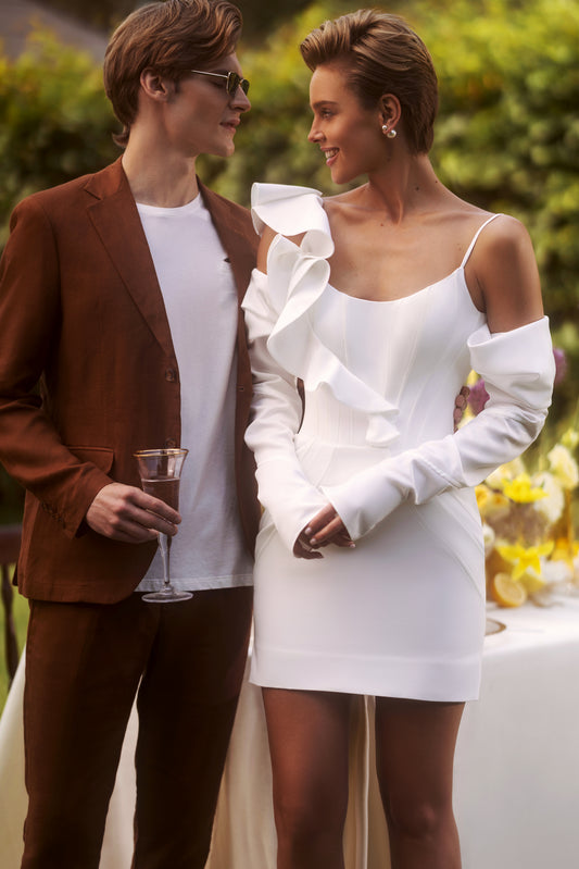 Lilian Trumpet/Mermaid Scoop Milk Wedding dress