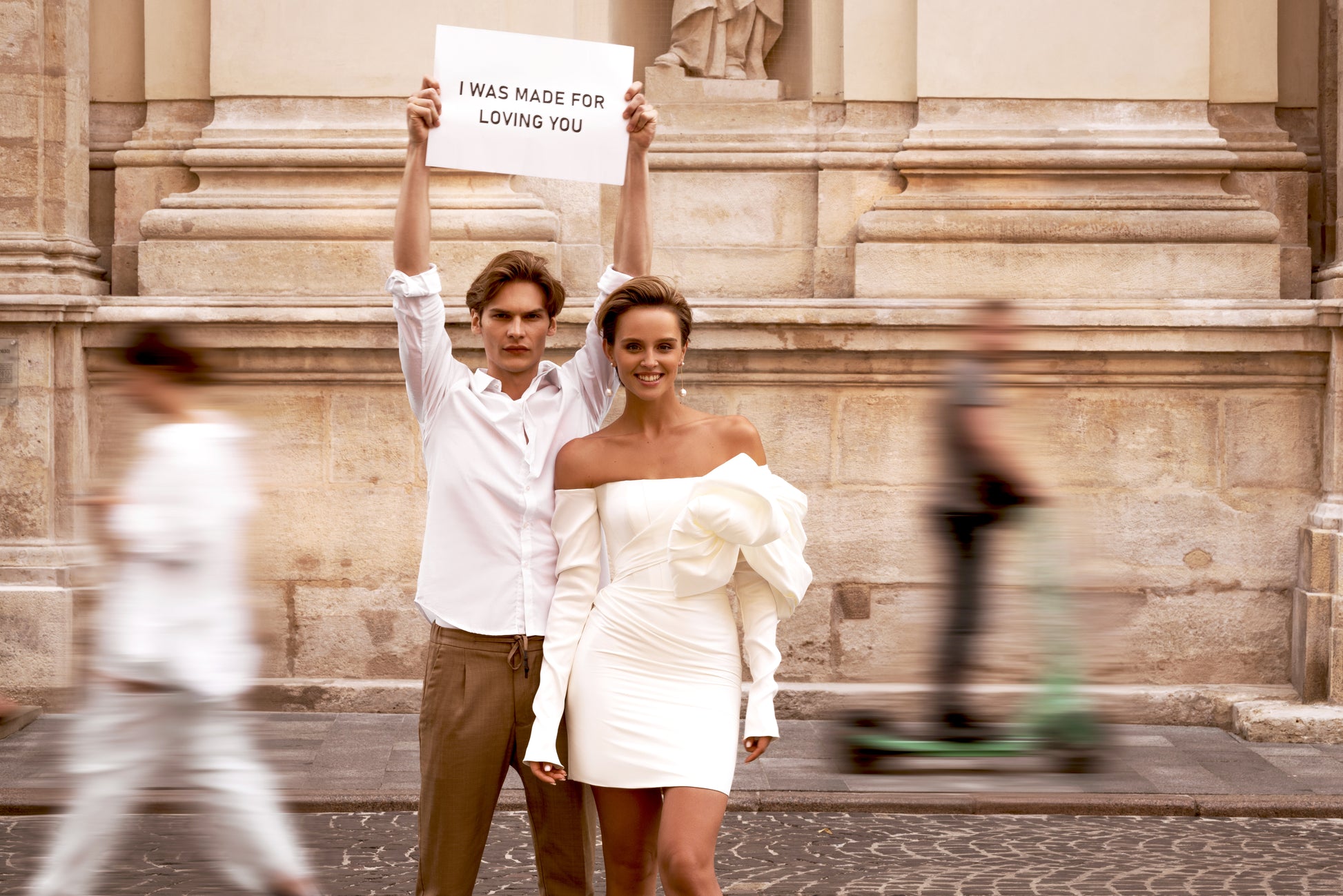 Amela Sheat Straight Across Milk Wedding dress