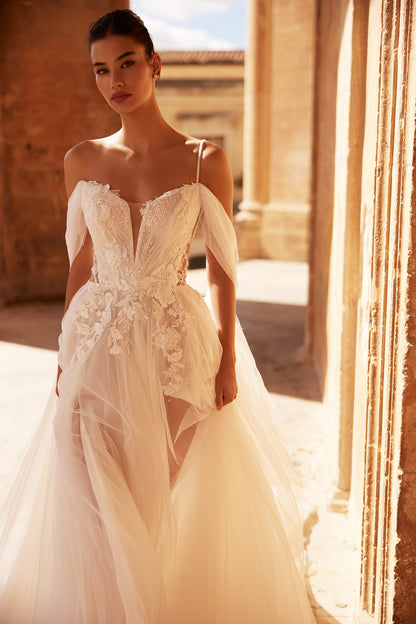 Adita A-line Illusion Milk Wedding dress