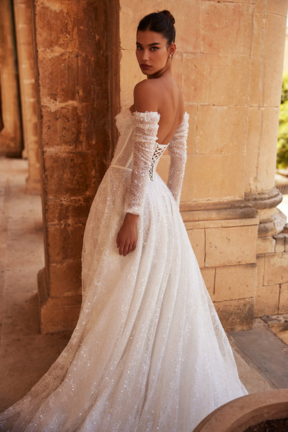 Fidella A-line Sweetheart Milk Wedding dress