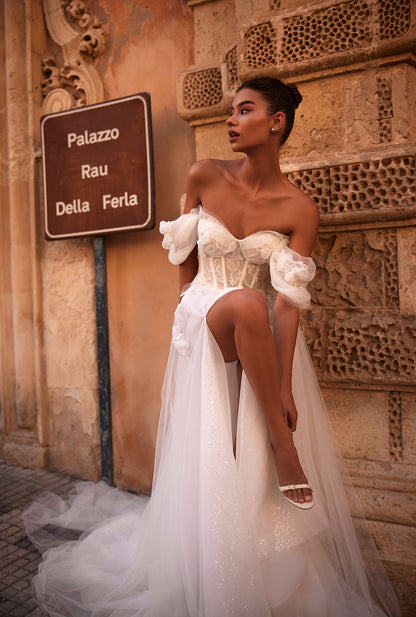 Arnella A-line Sweetheart Milk Wedding dress