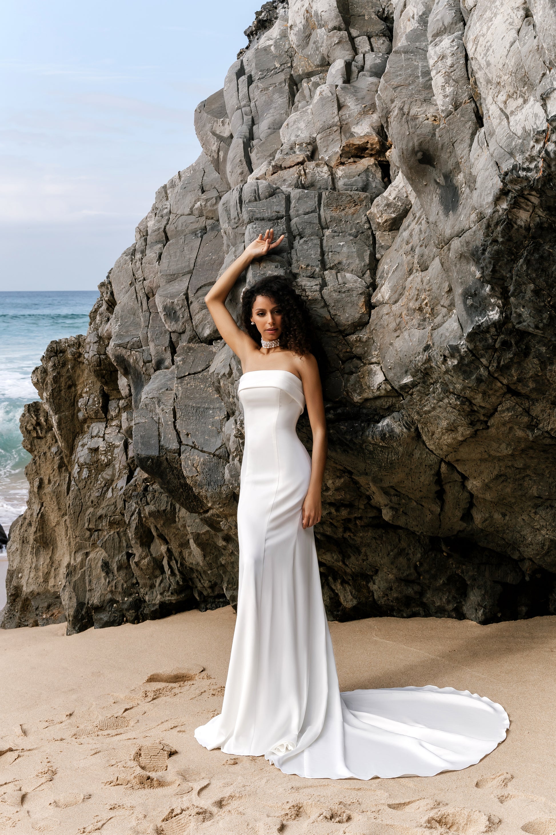 Dora Trumpet/Mermaid Straight across Milk Wedding dress