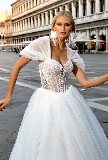 Ilona A-line Sweetheart Milk Wedding dress