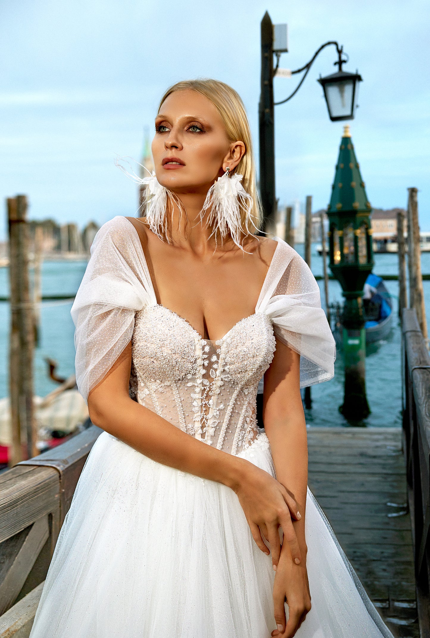 Ilona A-line Sweetheart Milk Wedding dress
