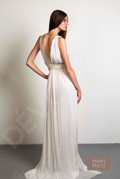 Adela A-line V-neck White Wedding dress