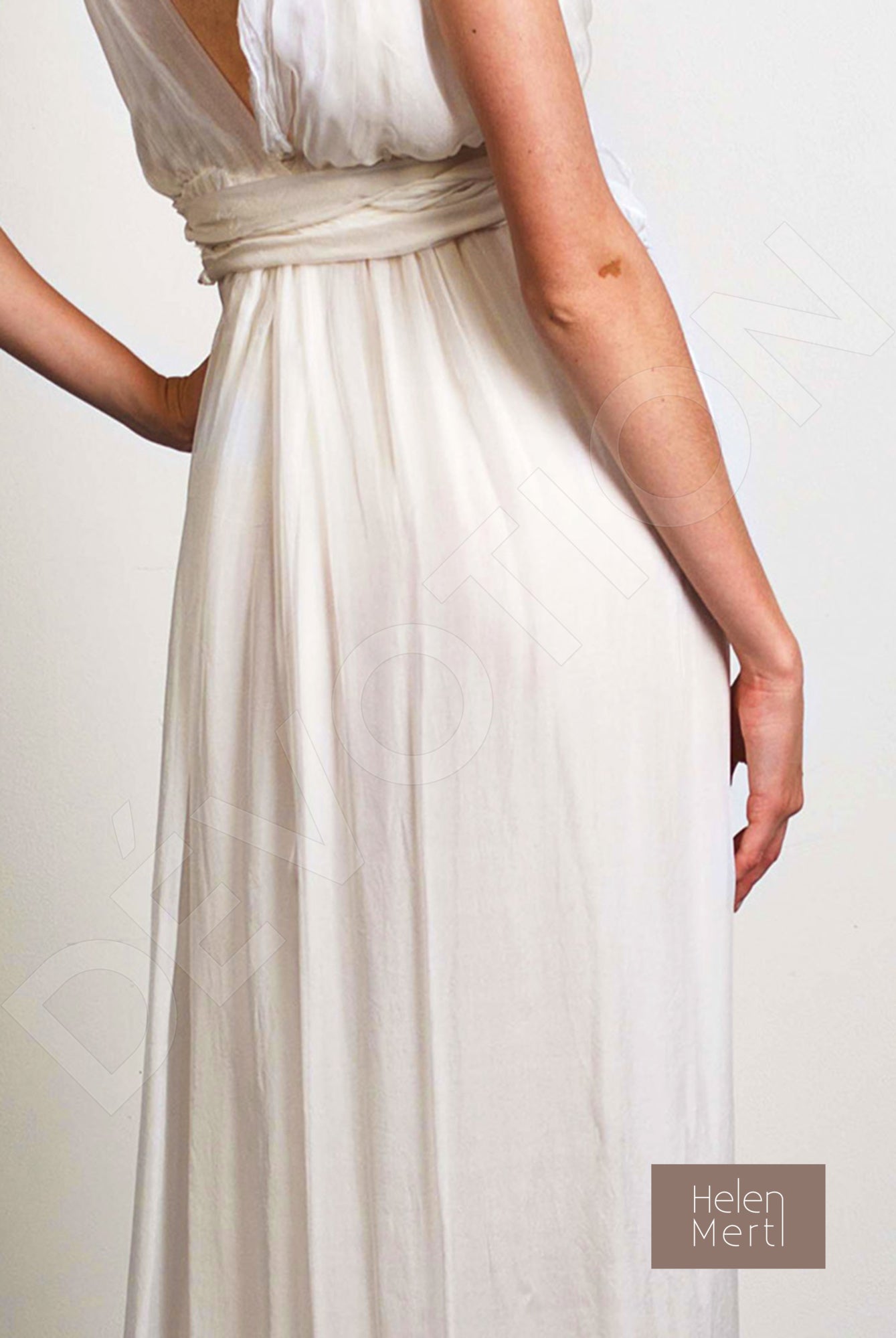 Adela A-line V-neck White Wedding dress