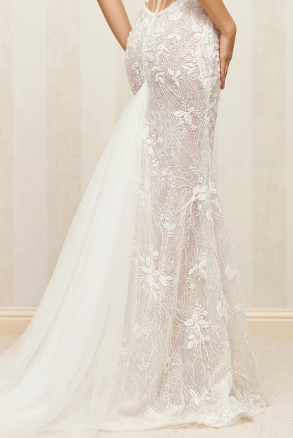 Elisa Trumpet/Mermaid Sweetheart Milk Wedding dress
