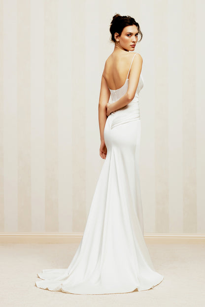 Kendalle Trumpet/Mermaid Straight across Milk Wedding dress
