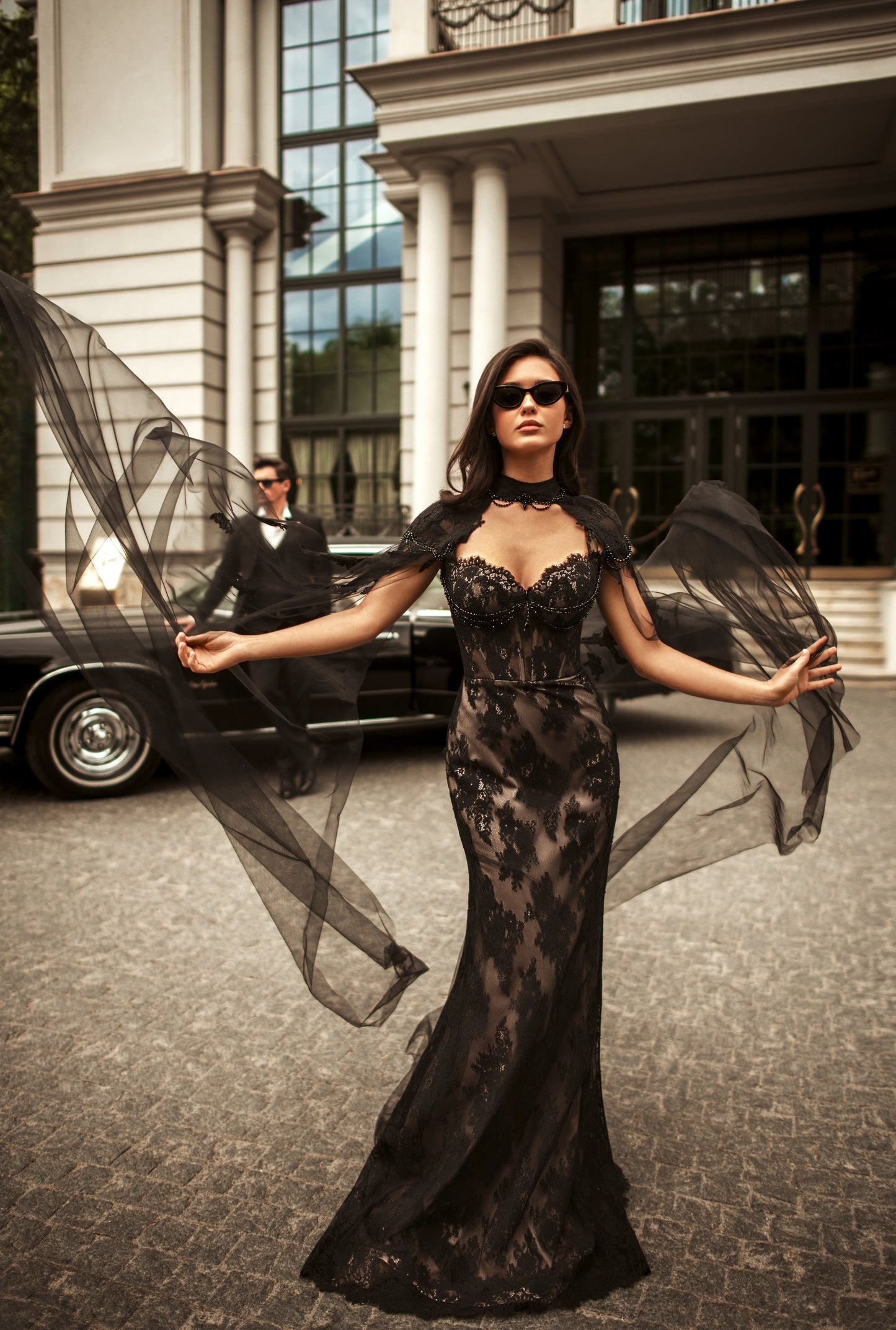 Becky Two in One Sweetheart Black/Nude Wedding dress