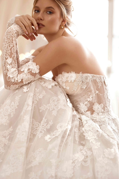 Carmen A-line Sweetheart Milk Wedding dress