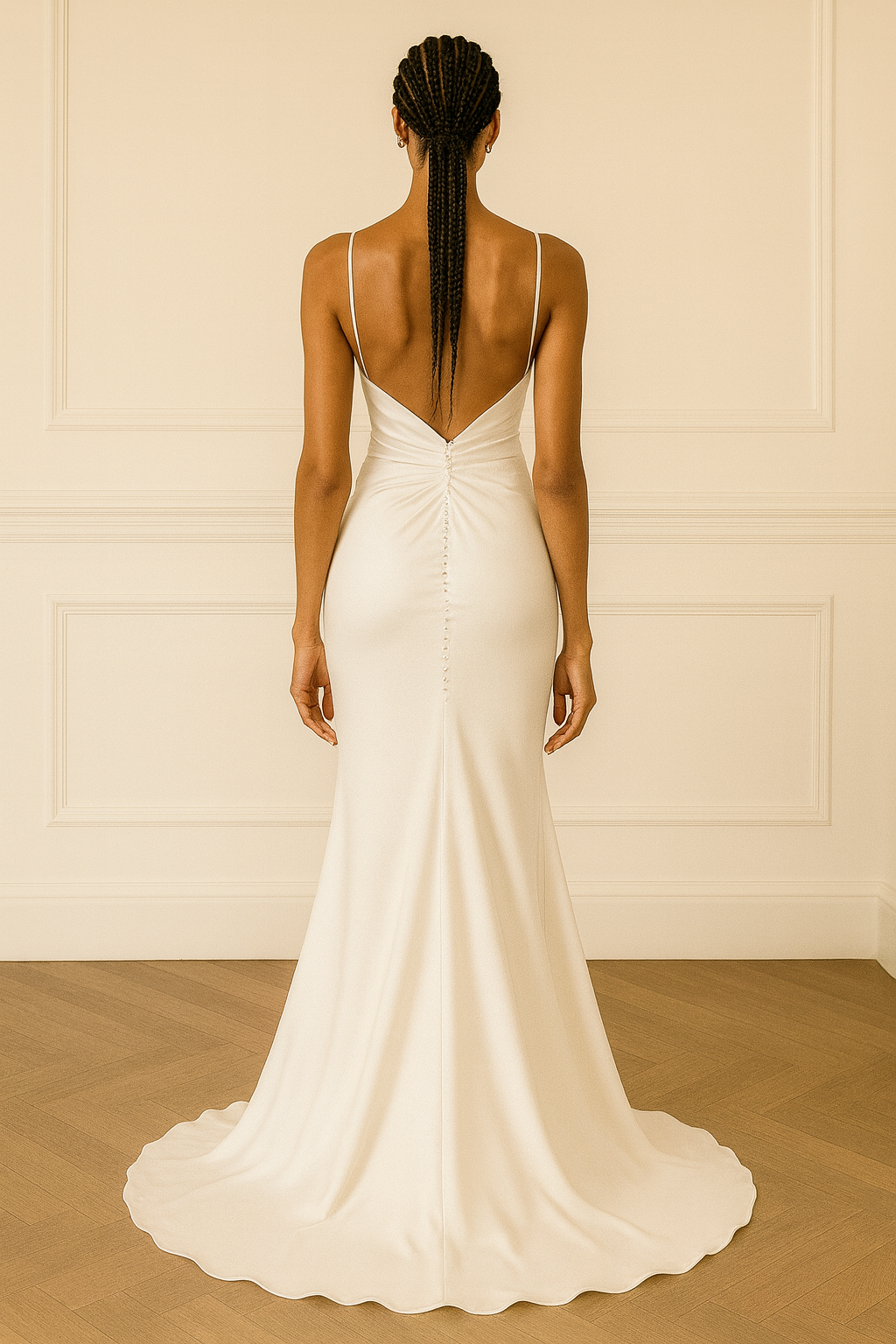 Lunith Trumpet/Mermaid V-neck Milk Wedding dress