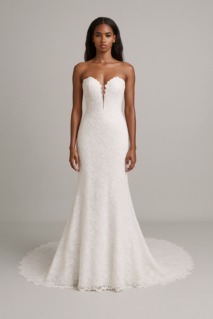 Veloria Trumpet/Mermaid Sweetheart Milk Wedding dress