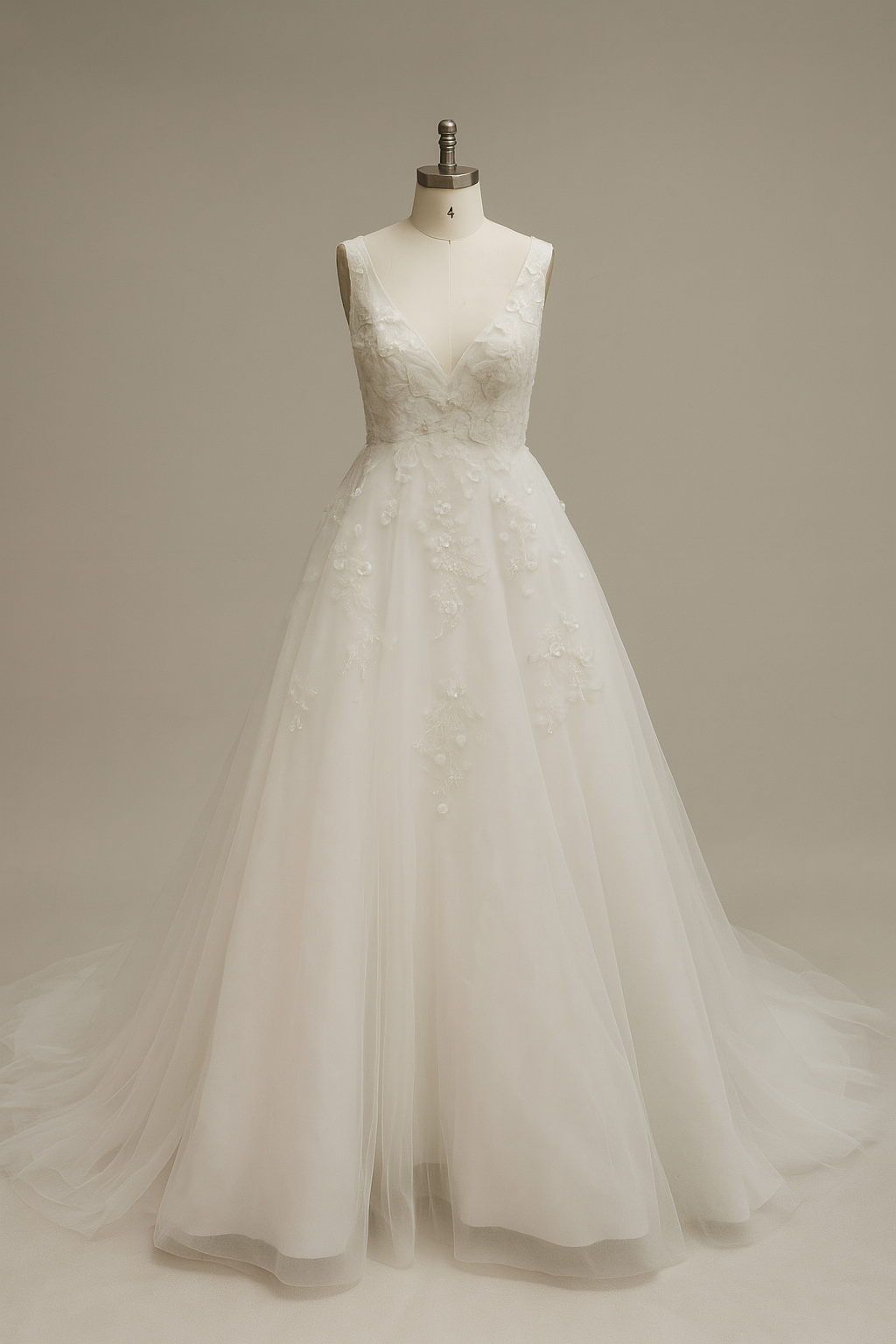 Aether A-line V-neck Milk Wedding dress