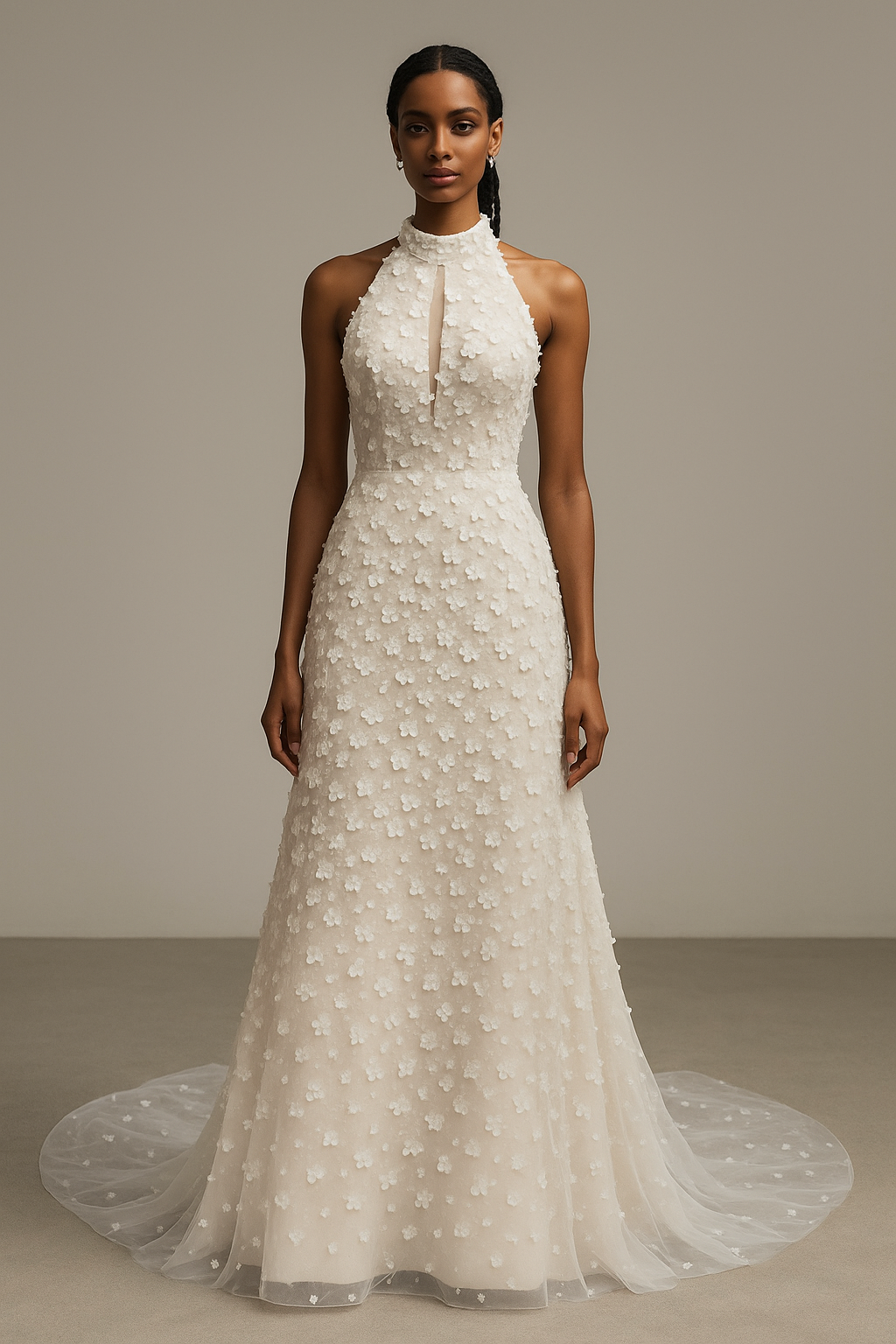 Zephira A-line Halter Wedding dress