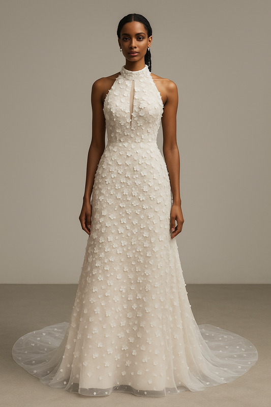 Zephira A-line Halter Wedding dress