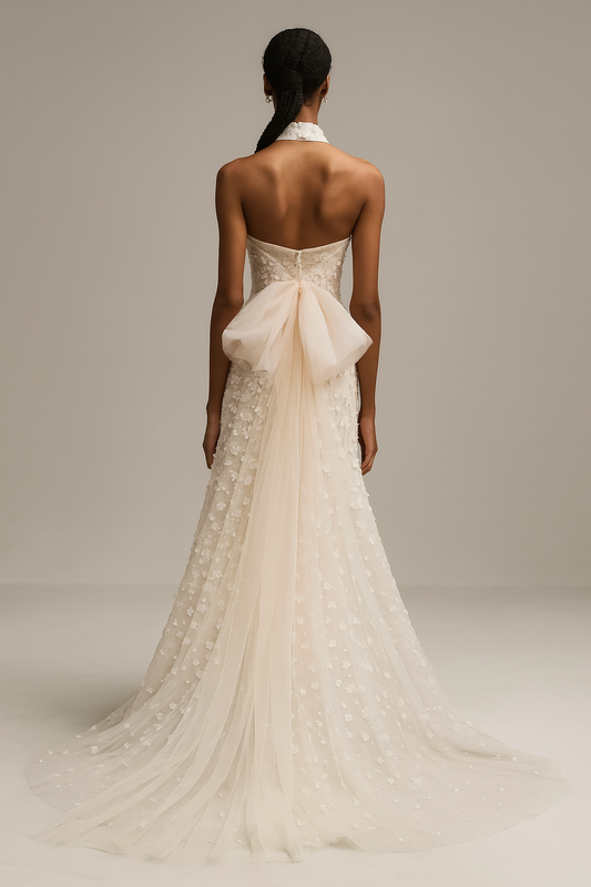 Zephira A-line Halter Wedding dress