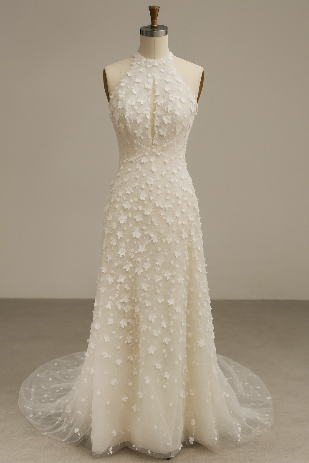 Zephira A-line Halter Wedding dress