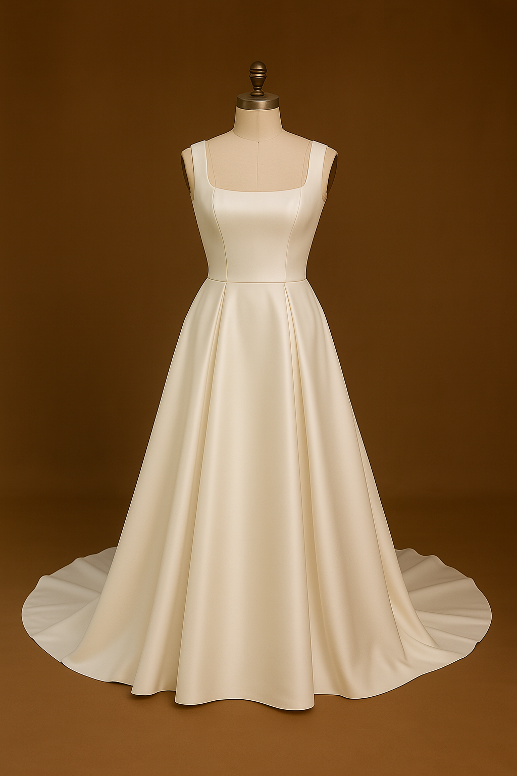 Emily A-line Square Milk Wedding dress
