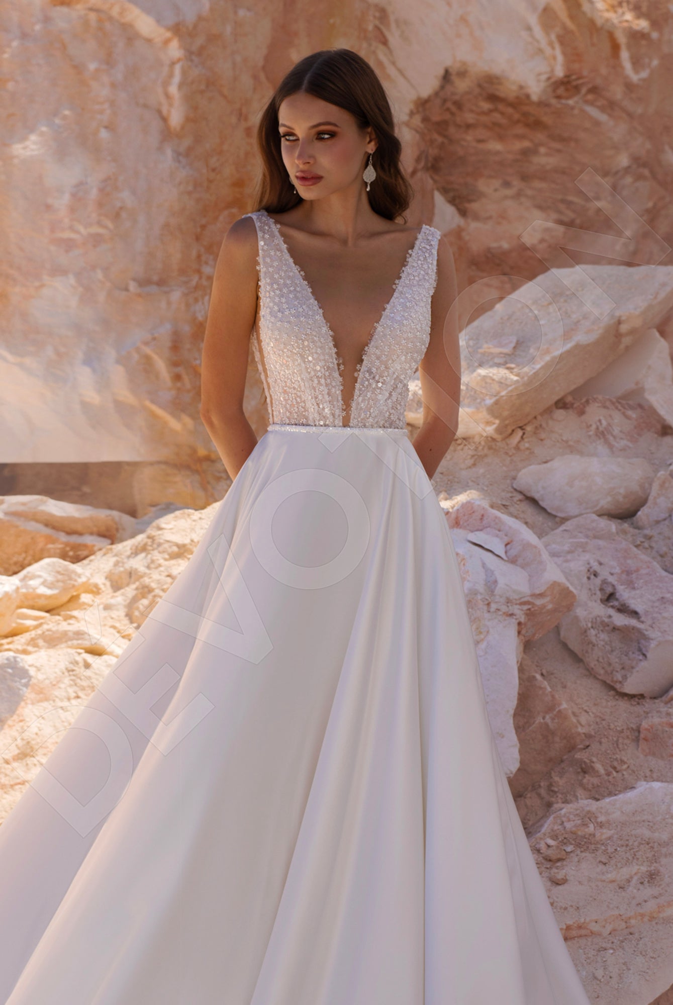 Dakota A-line Illusion Ivory Wedding dress