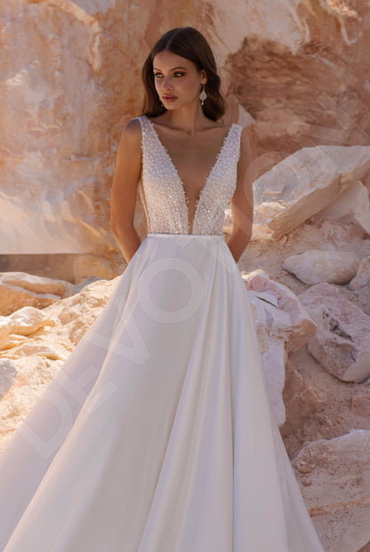 Dakota A-line Illusion Ivory Wedding dress
