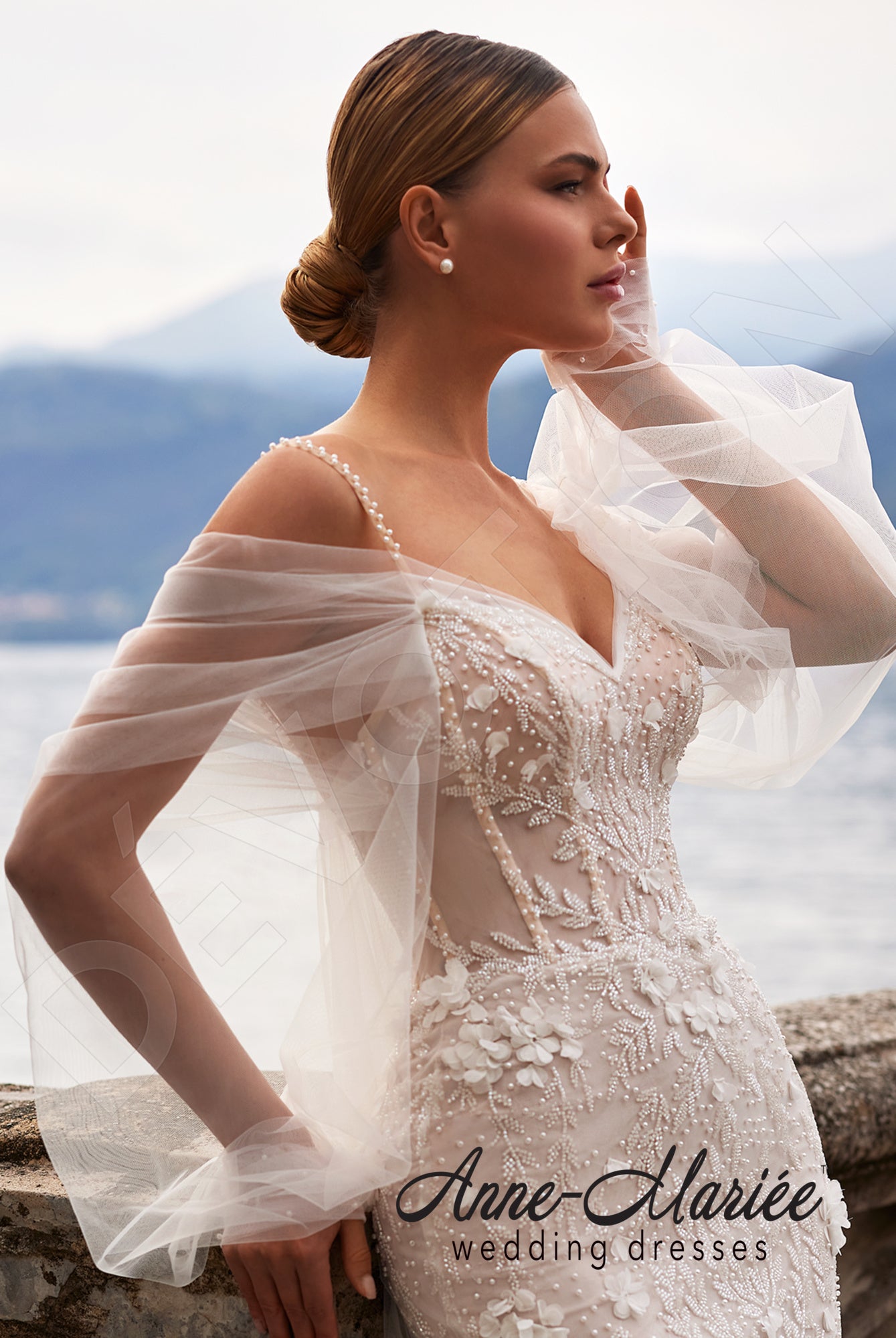 Elio Trumpet/Mermaid Sweetheart Milk/Nude Wedding dress