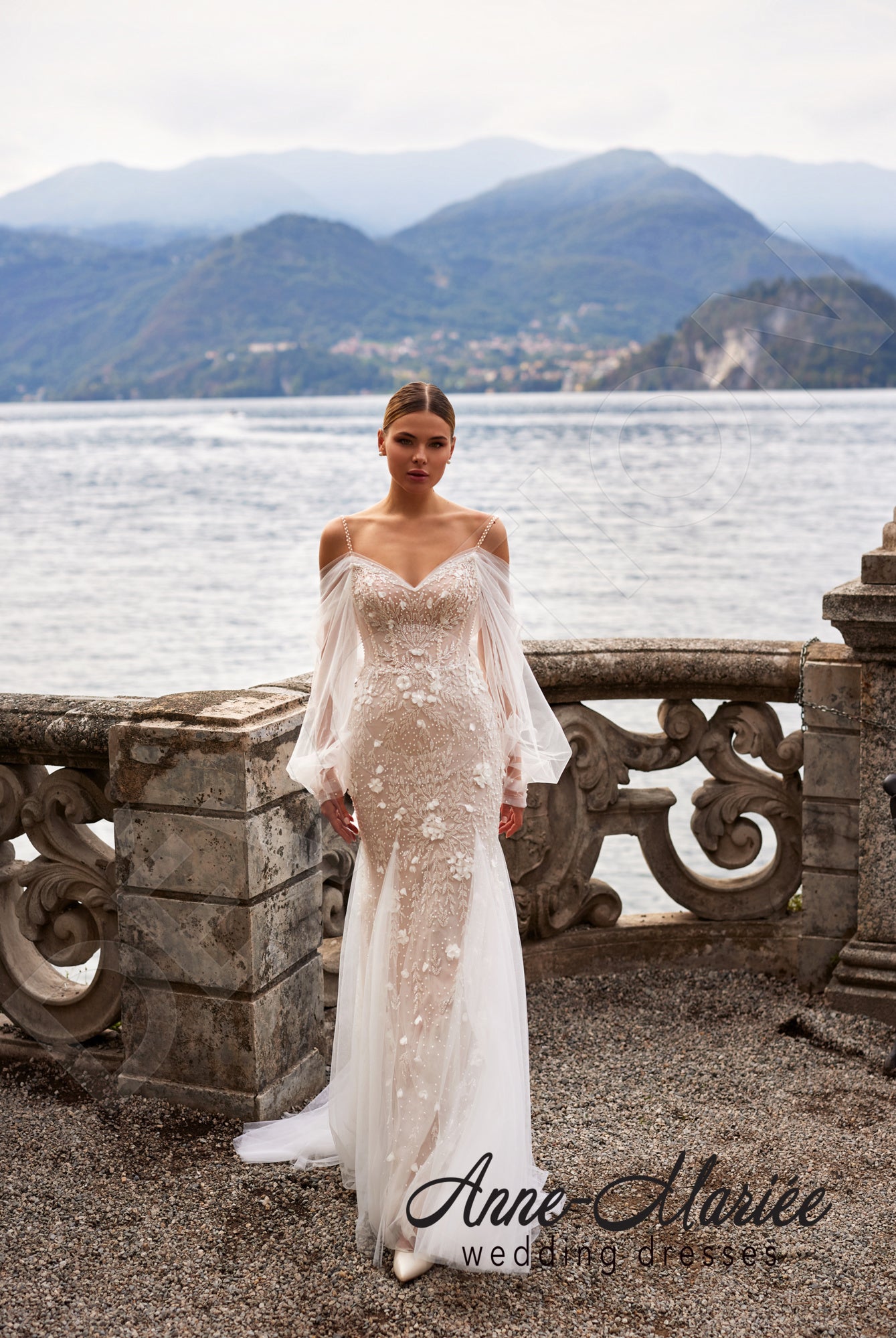 Elio Trumpet/Mermaid Sweetheart Milk/Nude Wedding dress 5