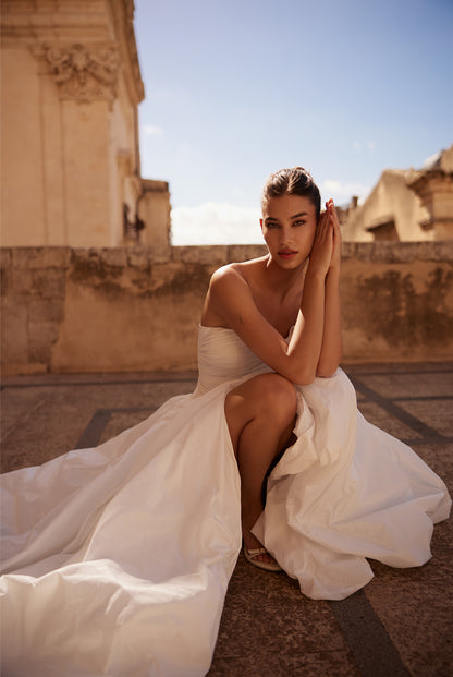 Harmony A-line Straight across Ivory Wedding dress