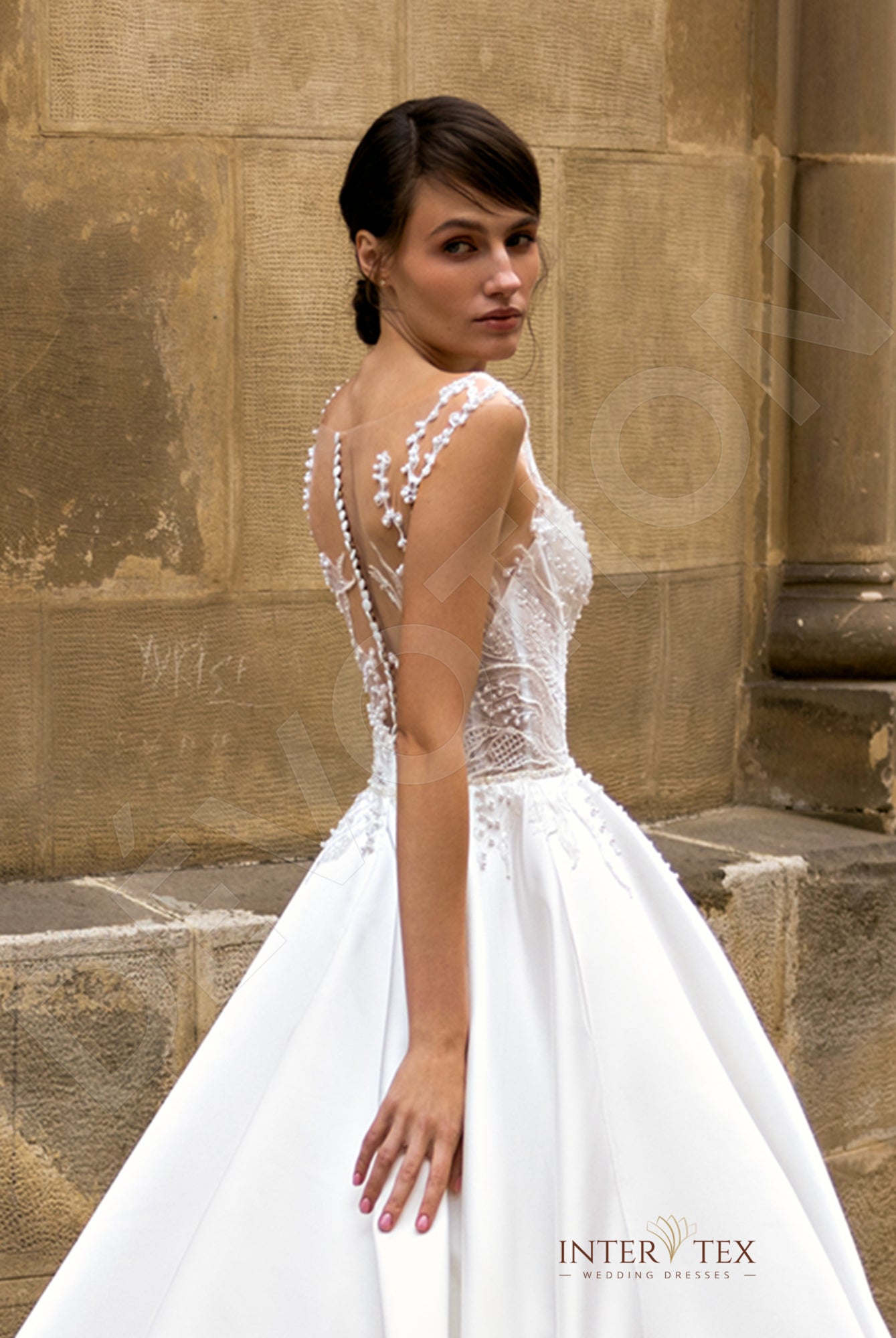 Ibha A-line Illusion Milk Wedding dress