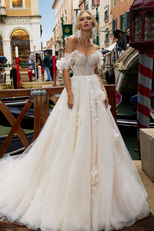 Kassandra A-line Sweetheart Milk/Nude Wedding dress