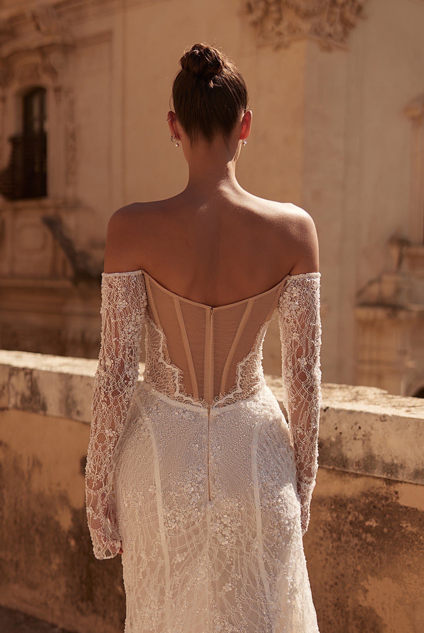 Kylie Trumpet/Mermaid Off Shoulder Milk Wedding dress