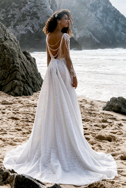 Camila A-line Illusion Milk Wedding dress