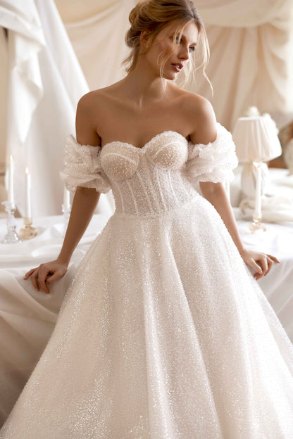 Martela A-line Sweetheart Milk Wedding dress