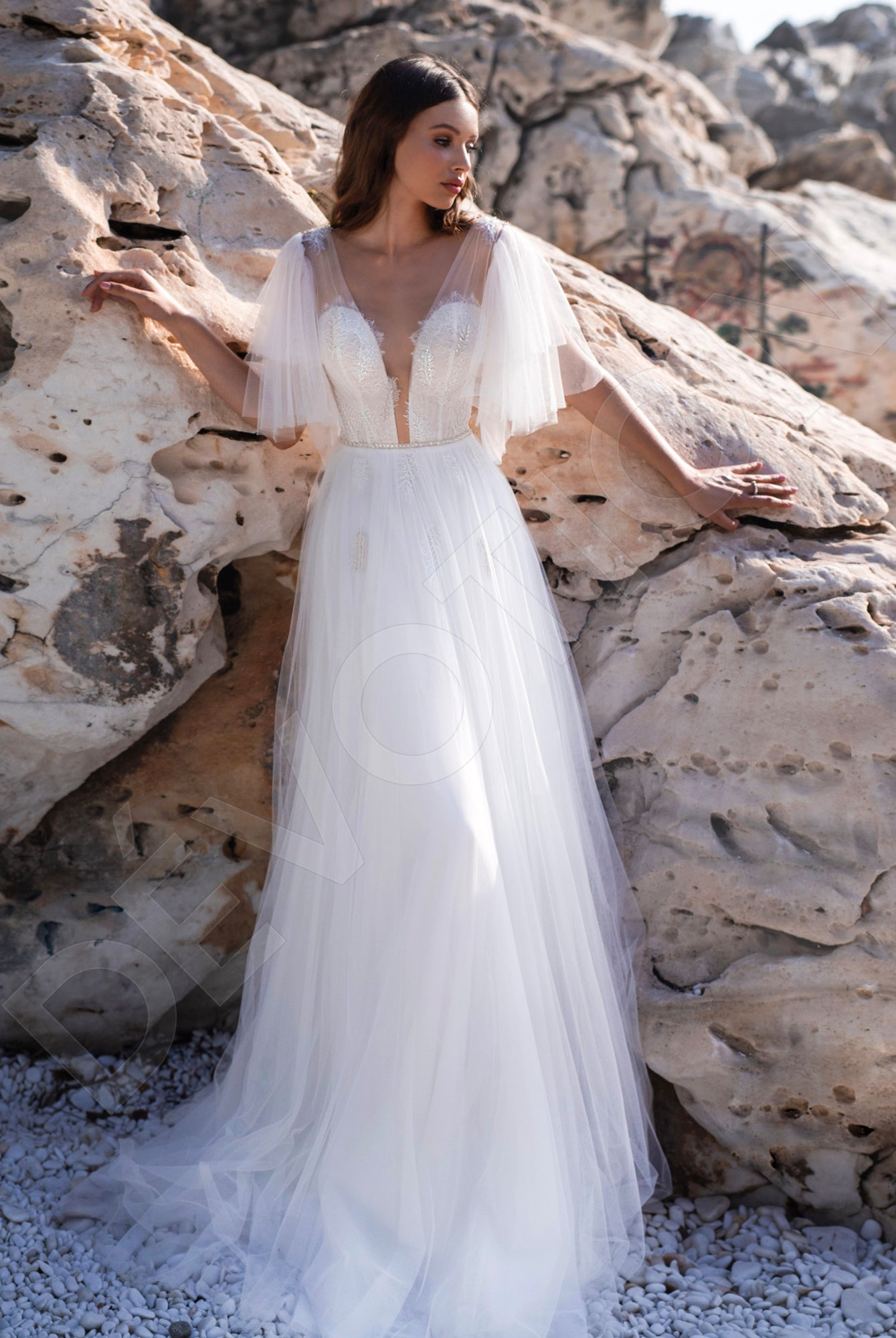 Maye A-line Illusion Ivory Wedding dress