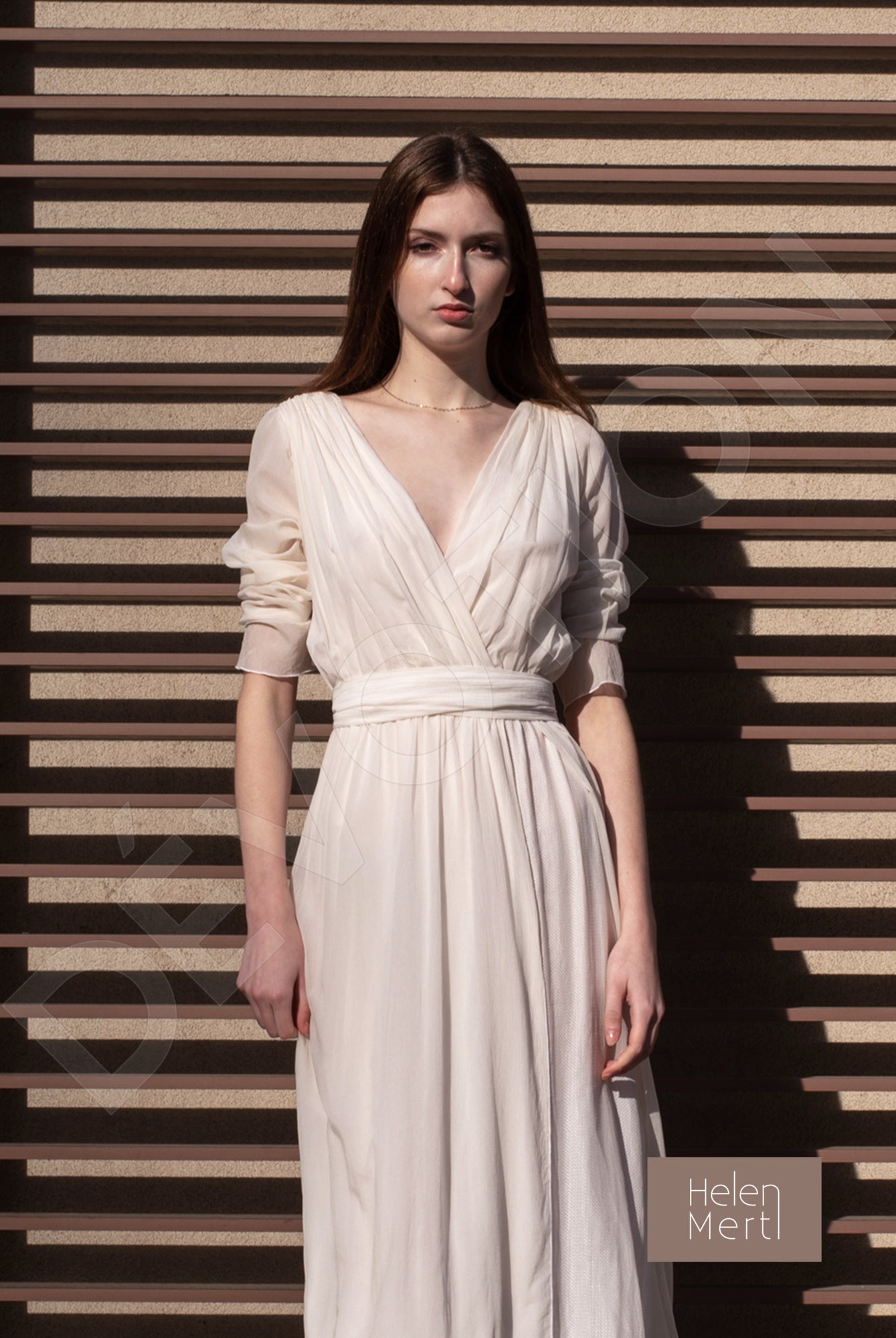 Michaela A-line V-neck White Wedding dress