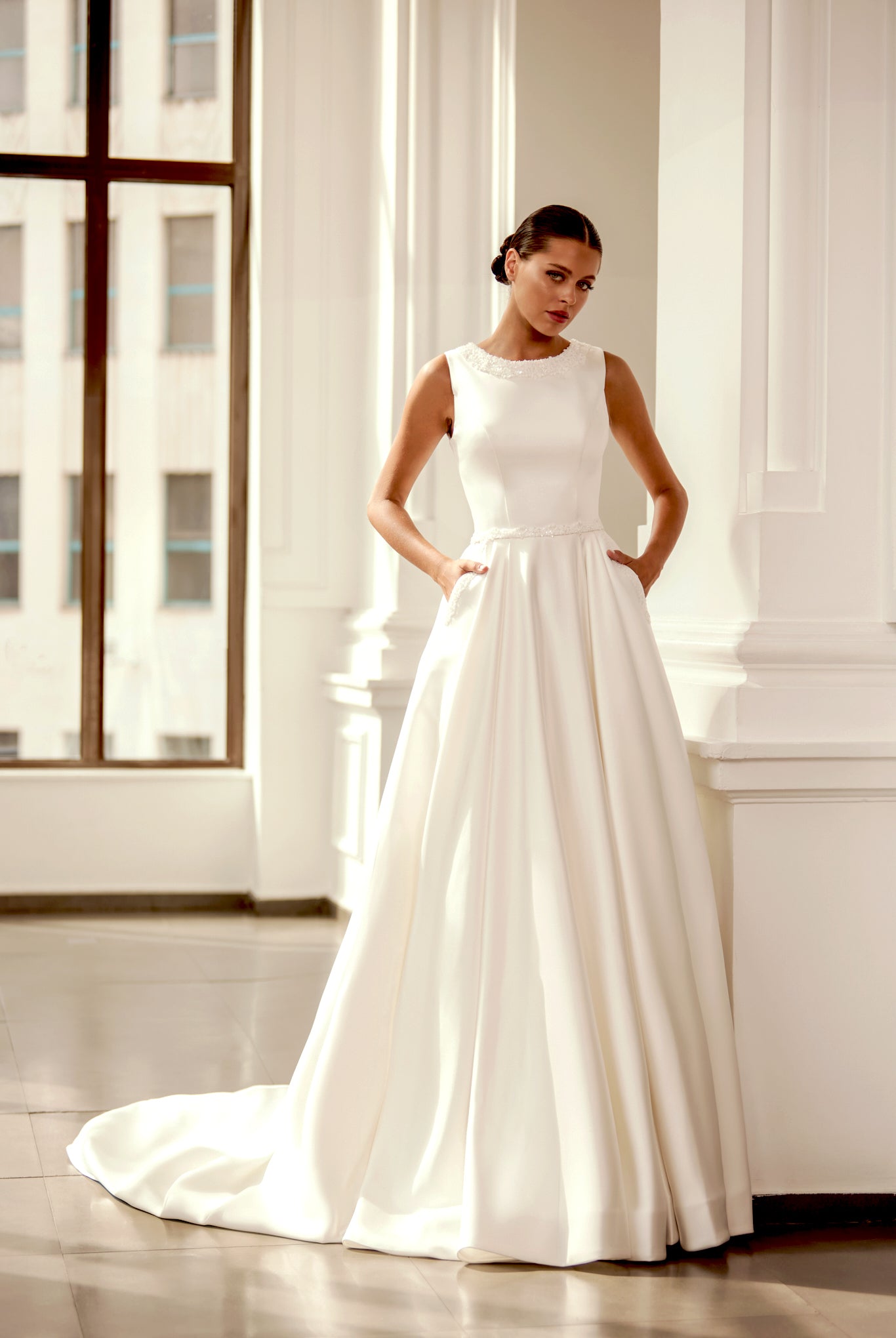 Agnes A-line Scoop Ivory Wedding dress