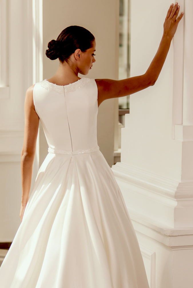 Agnes A-line Scoop Ivory Wedding dress