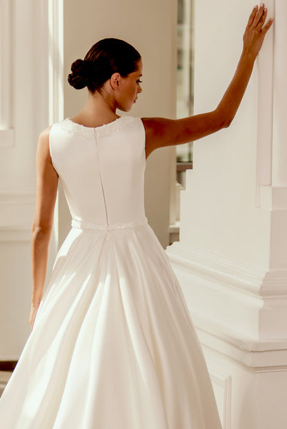 Agnes A-line Scoop Ivory Wedding dress