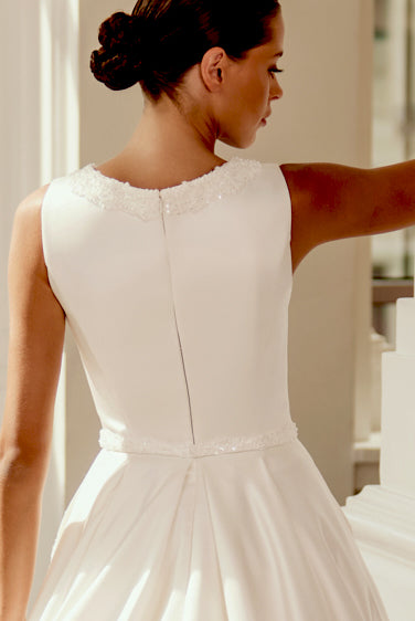 Agnes A-line Scoop Ivory Wedding dress