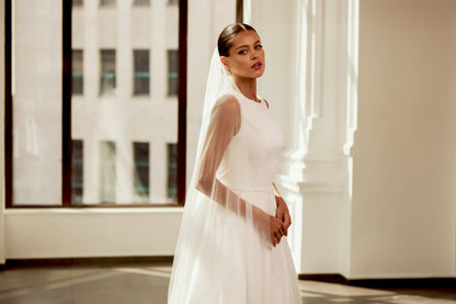 Agnes A-line Scoop Ivory Wedding dress