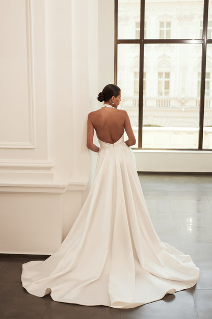 Zarina A-line Halter Ivory Wedding dress