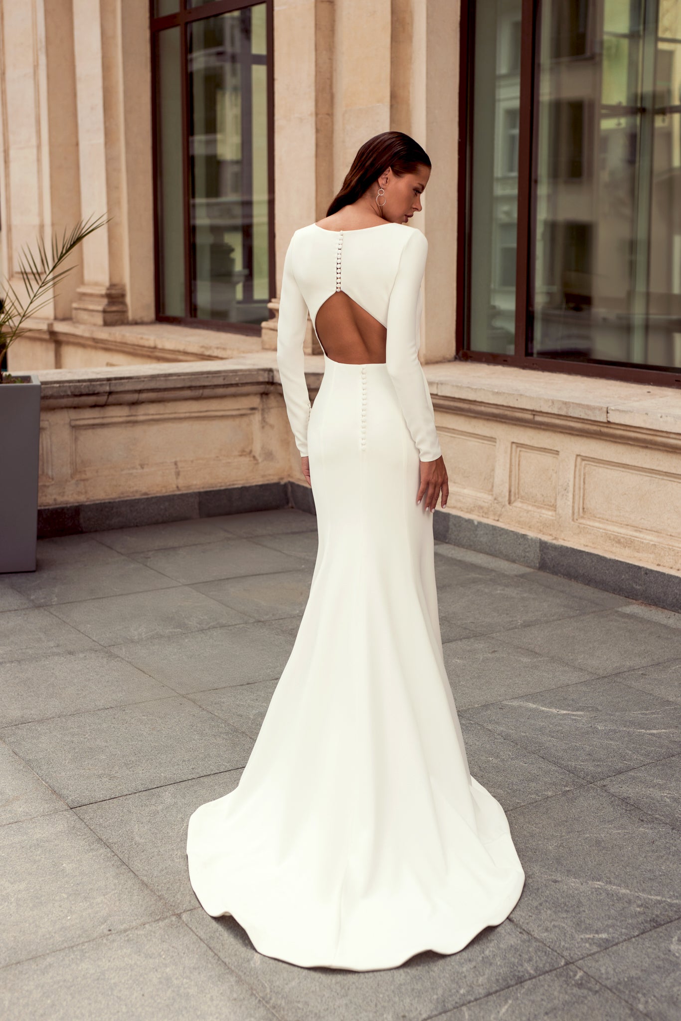 Rebecca Trumpet/Mermaid Boat/Bateau Ivory Wedding dress
